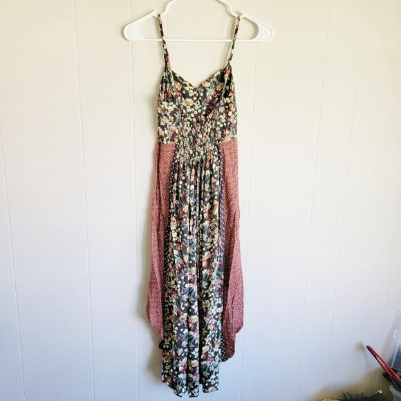 O'neill Floral Print Fit & Flare Hi-Low Mini Dress - Picture 2 of 3